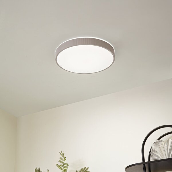 Stropní Lampa Lindby, Zylo, stmívatelné, Béžová, Obývací pokoj, Plast