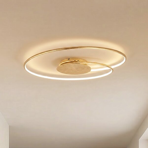 Stropní Lampa Lindby, Joline, Zlatá / mosazná, Obývací pokoj, Kov, Moderní