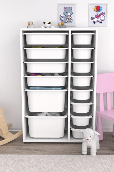 Organizér na hračky Dremonka 7 (bílá). Akce -25%