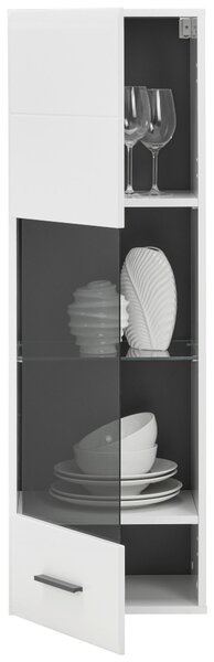 ZÁVĚSNÁ VITRÍNA, antracitová, bílá, 40/122/35 cm Hom`in - Závěsné vitríny
