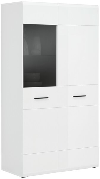 VITRÍNA, antracitová, bílá, 90/164/41 cm Hom`in - Kredence a vitríny