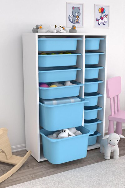Organizér na hračky Dremonka 7 (modrá + bílá)