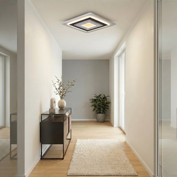 Stropní Lampa Lindby, Rebeka, stmívatelné, Bílá, Obývací pokoj, Plast, Moderní