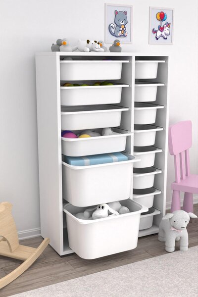 Organizér na hračky Dremonka 7 (bílá). Akce -25%