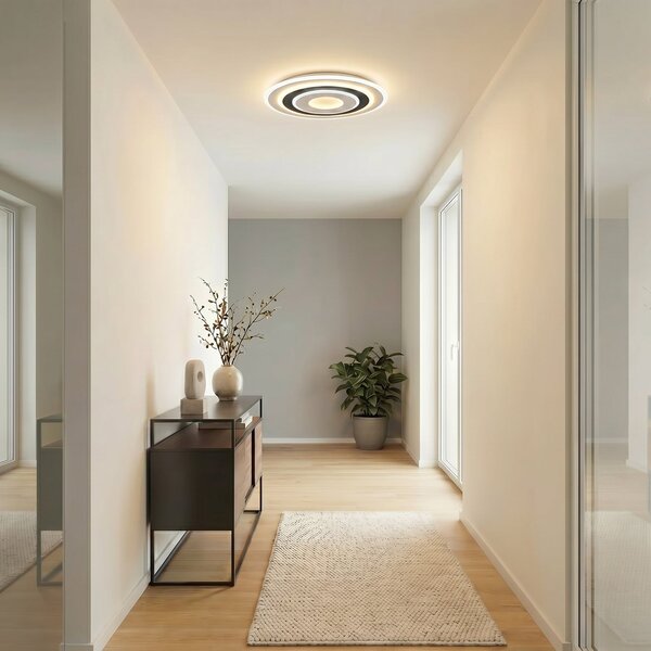 Stropní Lampa Lindby, Rebeka, stmívatelné, Bílá, Obývací pokoj, Plast, Moderní
