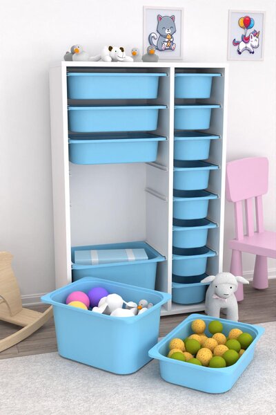 Organizér na hračky Dremonka 7 (modrá + bílá)