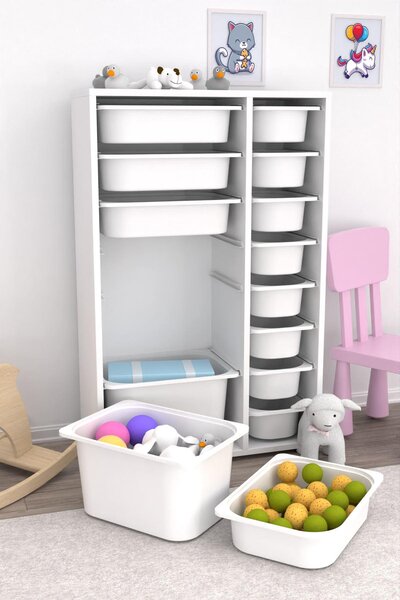 Organizér na hračky Dremonka 7 (bílá). Akce -25%