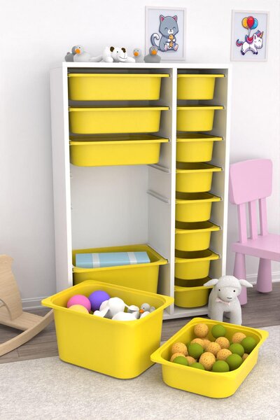 Organizér na hračky Dremonka 7 (žlutá + bílá)