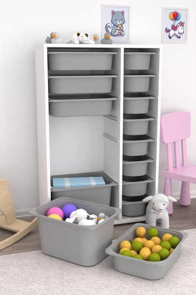 Organizér na hračky Dremonka 7 (šedá + bílá)