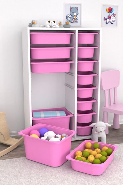 Organizér na hračky Dremonka 7 (růžová + bílá)