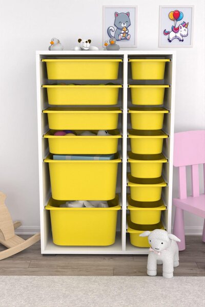 Organizér na hračky Dremonka 7 (žlutá + bílá)