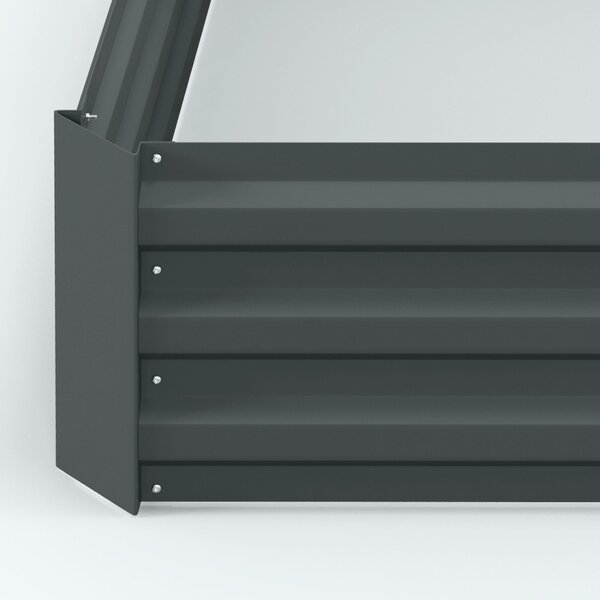 Outsunny 2-dílný vyvýšený záhon z oceli, studený rám pro rostliny, zahradní box na bylinky 100x100x30cm pro zahradu, balkon, terasu, záhon pro květiny