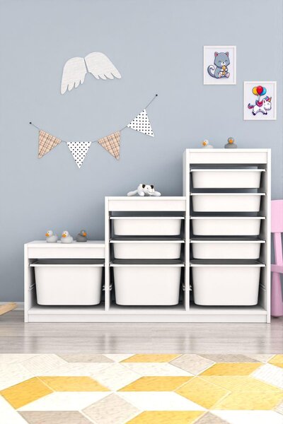 Organizér na hračky Dremonka 9 (bílá). Akce -25%