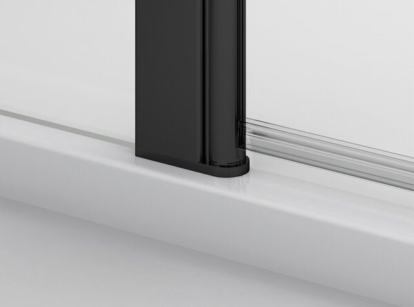 Ronal SOLINO SOLF13 skládací sprchové dveře 100 cm Šířka: 1000 mm, Profil: Černá, Sklo: Hladké čiré