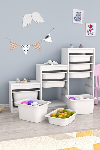Organizér na hračky Dremonka 9 (bílá). Akce -25%