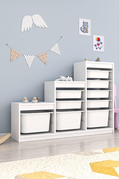 Organizér na hračky Dremonka 9 (bílá). Akce -25%