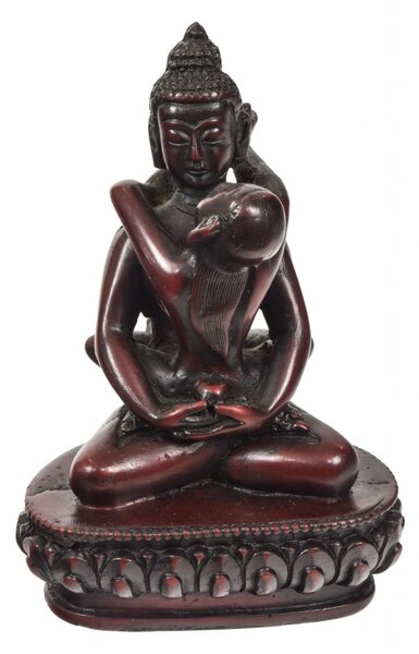 Buddha Shakti, pryskyřice, vínový, 9x8x13cm