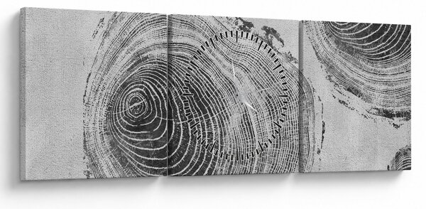 Obraz - Motiv stromu (s hodinami) (90x30 cm)