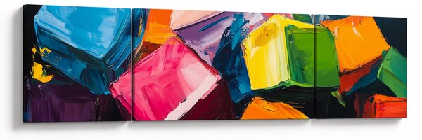 Obraz - Barevné krychle (170x50 cm)
