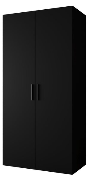 Šatní skříň 100 cm Borry 1 (černá + černá)
