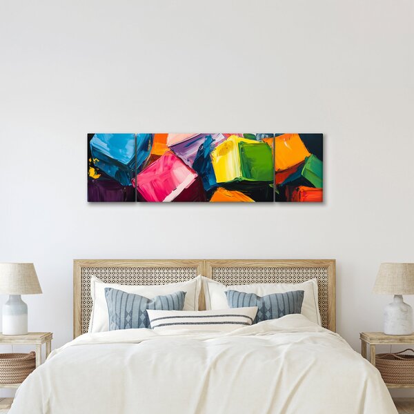 Obraz - Barevné krychle (170x50 cm)