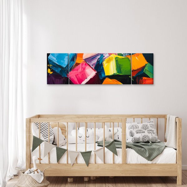 Obraz - Barevné krychle (170x50 cm)