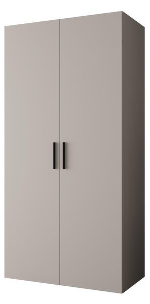 Šatní skříň 100 cm Borry 1 (kašmír + černá)