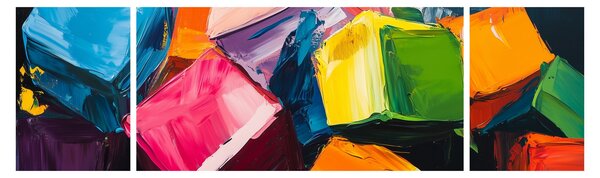 Obraz - Barevné krychle (170x50 cm)