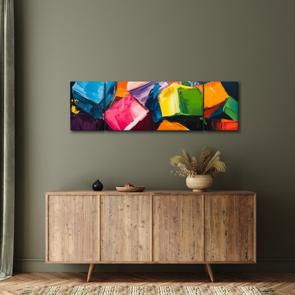 Obraz - Barevné krychle (170x50 cm)