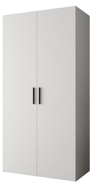 Šatní skříň 100 cm Borry 1 (bílá + černá)