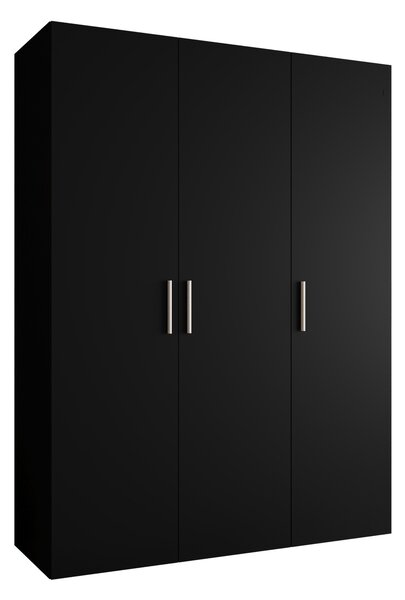 Šatní skříň 150 cm Borry 1 (černá + stříbrná)