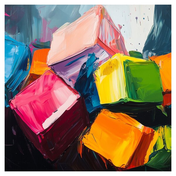 Obraz - Barevné krychle (30x30 cm)