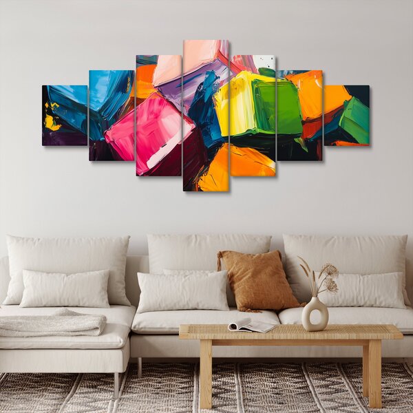Obraz - Barevné krychle (210x100 cm)