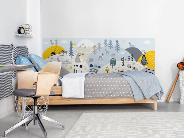 FUGU Veselý les yellow - ochrana stěny za postel Varianta ochrany zdi: Delší strana postele 200x65 cm