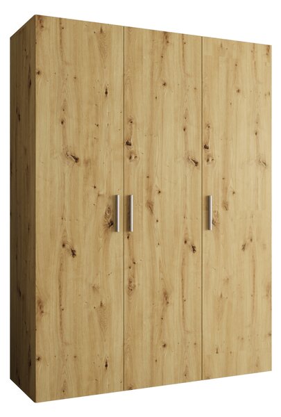 Šatní skříň 150 cm Borry 1 (dub artisan + stříbrná)