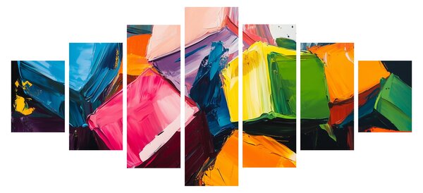 Obraz - Barevné krychle (210x100 cm)