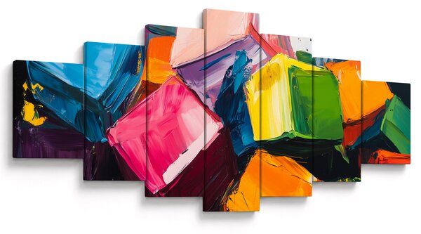 Obraz - Barevné krychle (210x100 cm)