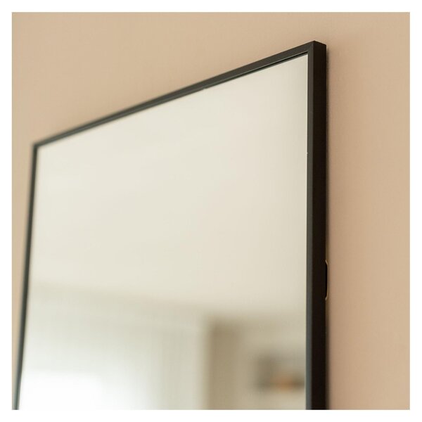 SensaHome Stojací zrcadlo - Minimalistické nástěnné zrcadlo - Černé - Moderní - Make-up zrcadlo / koupelnové zrcadlo - 39 x 156 cm