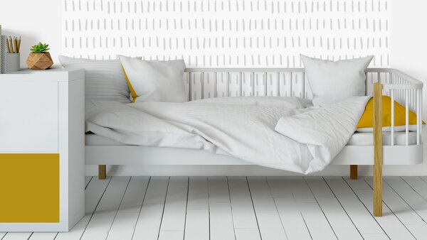 FUGU Ochrana zdi za postel - Čárky grey Varianta ochrany zdi: Delší strana postele 200x65 cm