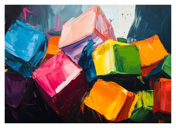 Obraz - Barevné krychle (70x50 cm)