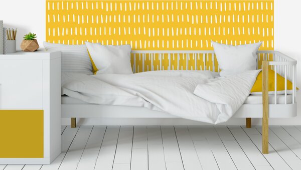 FUGU Ochrana zdi za postel - Čárky yellow Varianta ochrany zdi: Delší strana postele 200x65 cm