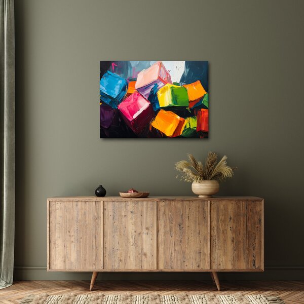 Obraz - Barevné krychle (70x50 cm)