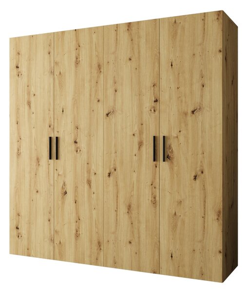 Šatní skříň 200 cm Borry 1 (dub artisan + černá)