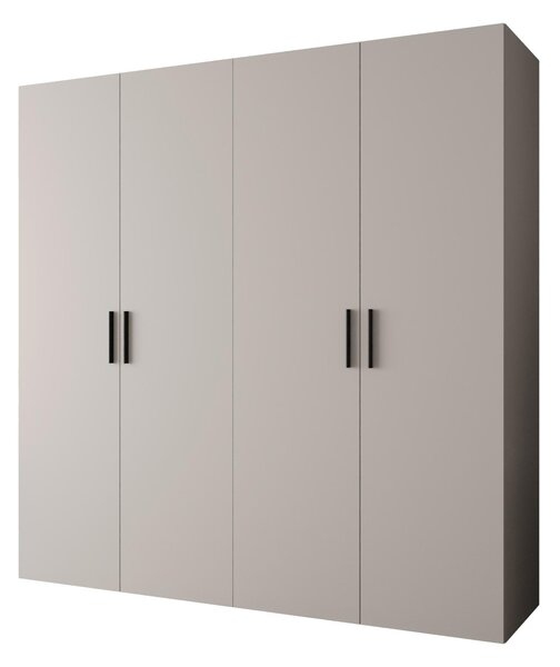 Šatní skříň 200 cm Borry 1 (kašmír + černá)
