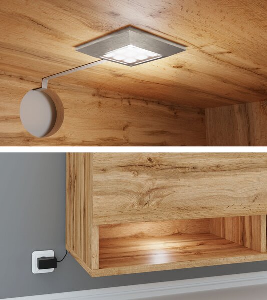 HezkýNábytek.cz TV skříňka Aldesia -100 (dub wotan) (osvětlení LED RGB barevné). 1058409