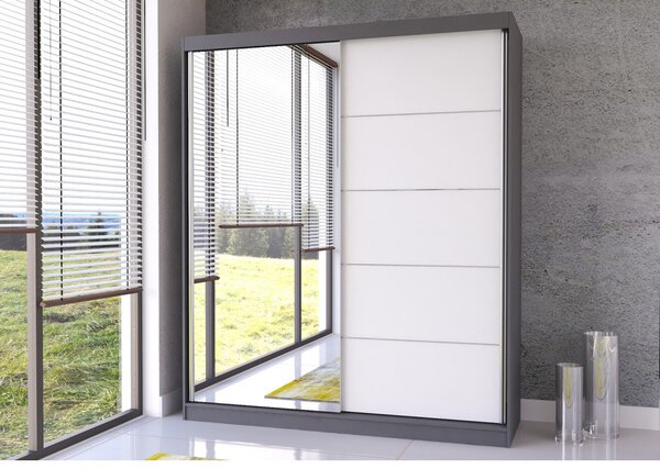 Šatní skříň Beyla 03 (černá + bílá). Akce -23%