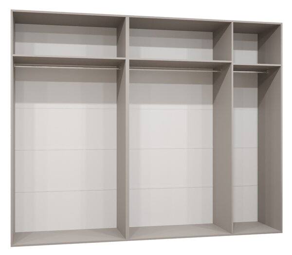 Šatní skříň 250 cm Borry 1 (kašmír + černá)
