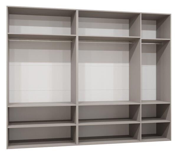 Šatní skříň 250 cm Borry 1 (kašmír + černá)