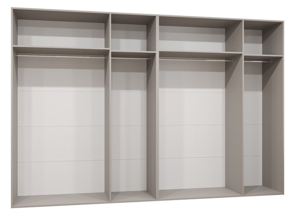Šatní skříň 300 cm Borry 2 (kašmír + černá)