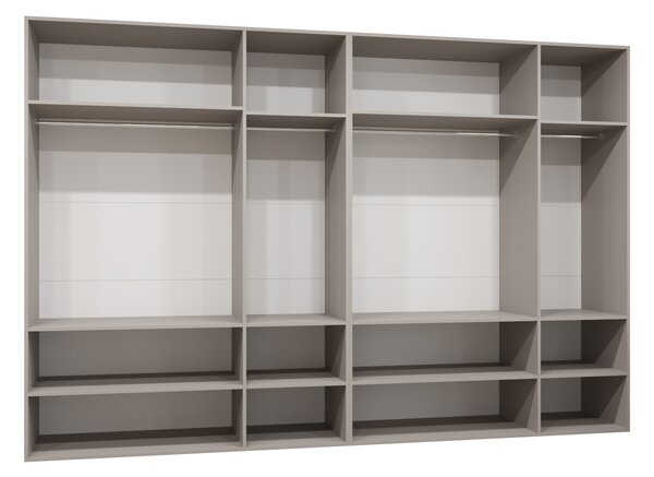 Šatní skříň 300 cm Borry 2 (kašmír + černá)